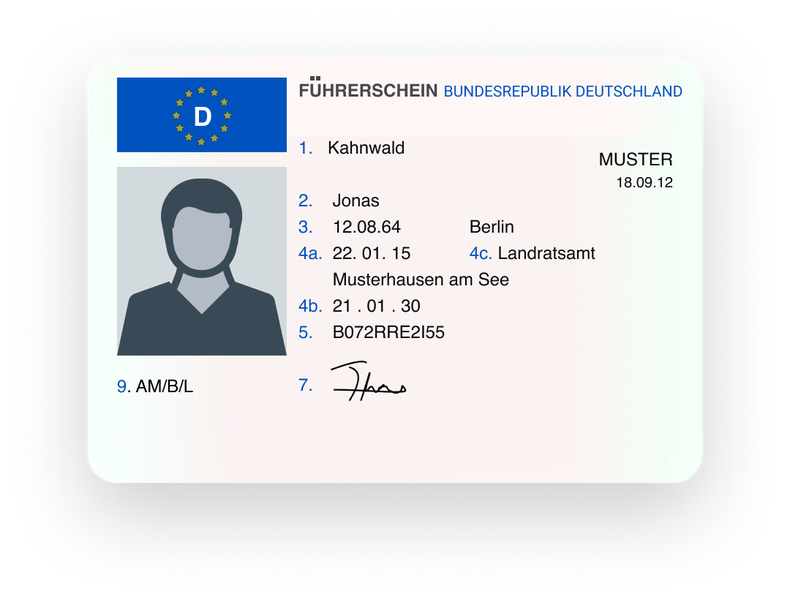 Führerschein Vorderseite